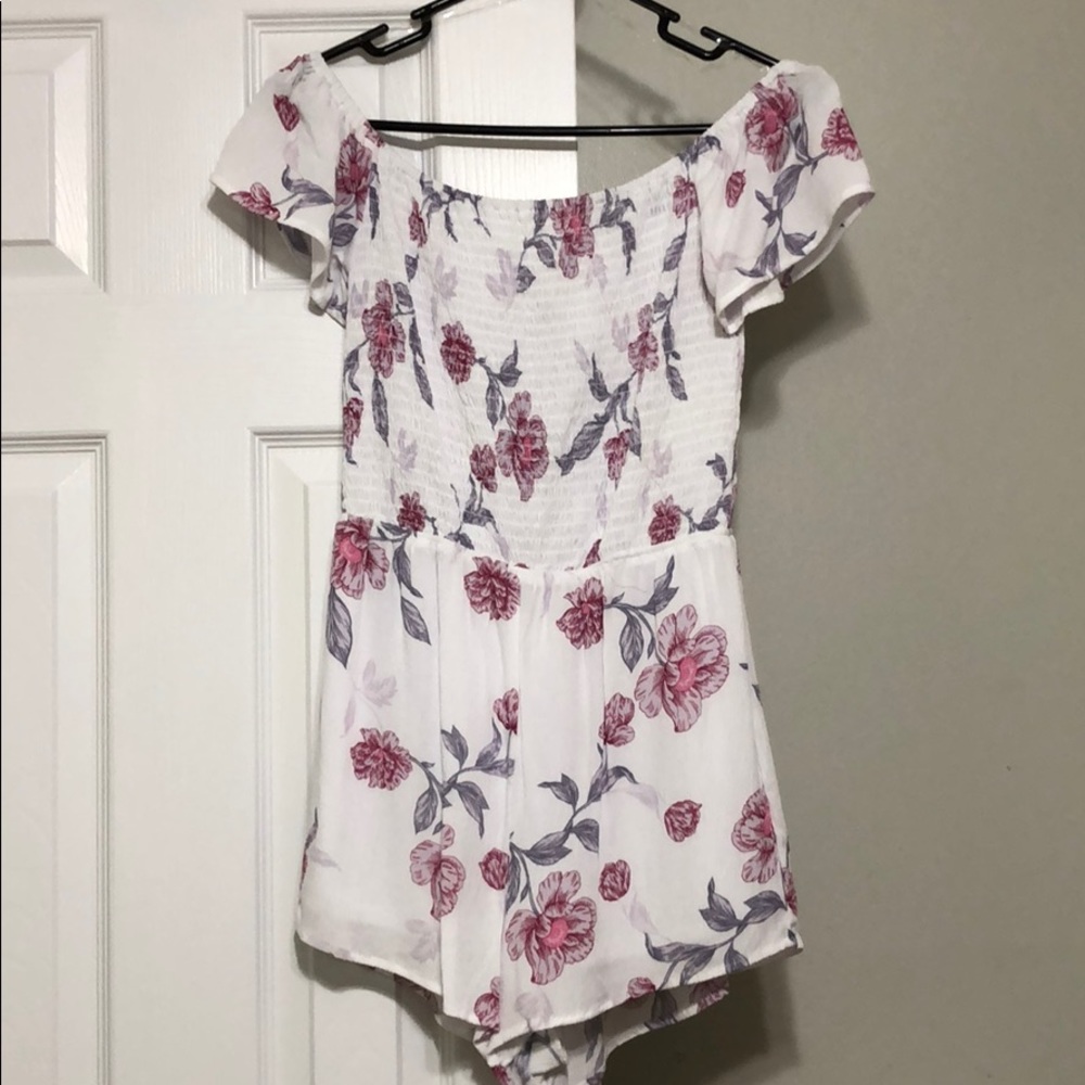 Off the shoulder Floral Romper